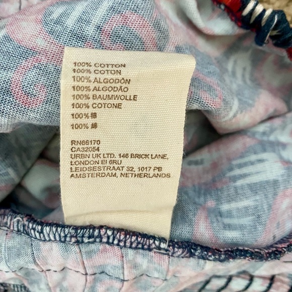 Anthropologie Let Me Be Printed Smocked Ruffle Sleeve 100% Cotton Crop Top - Picture 6 of 11